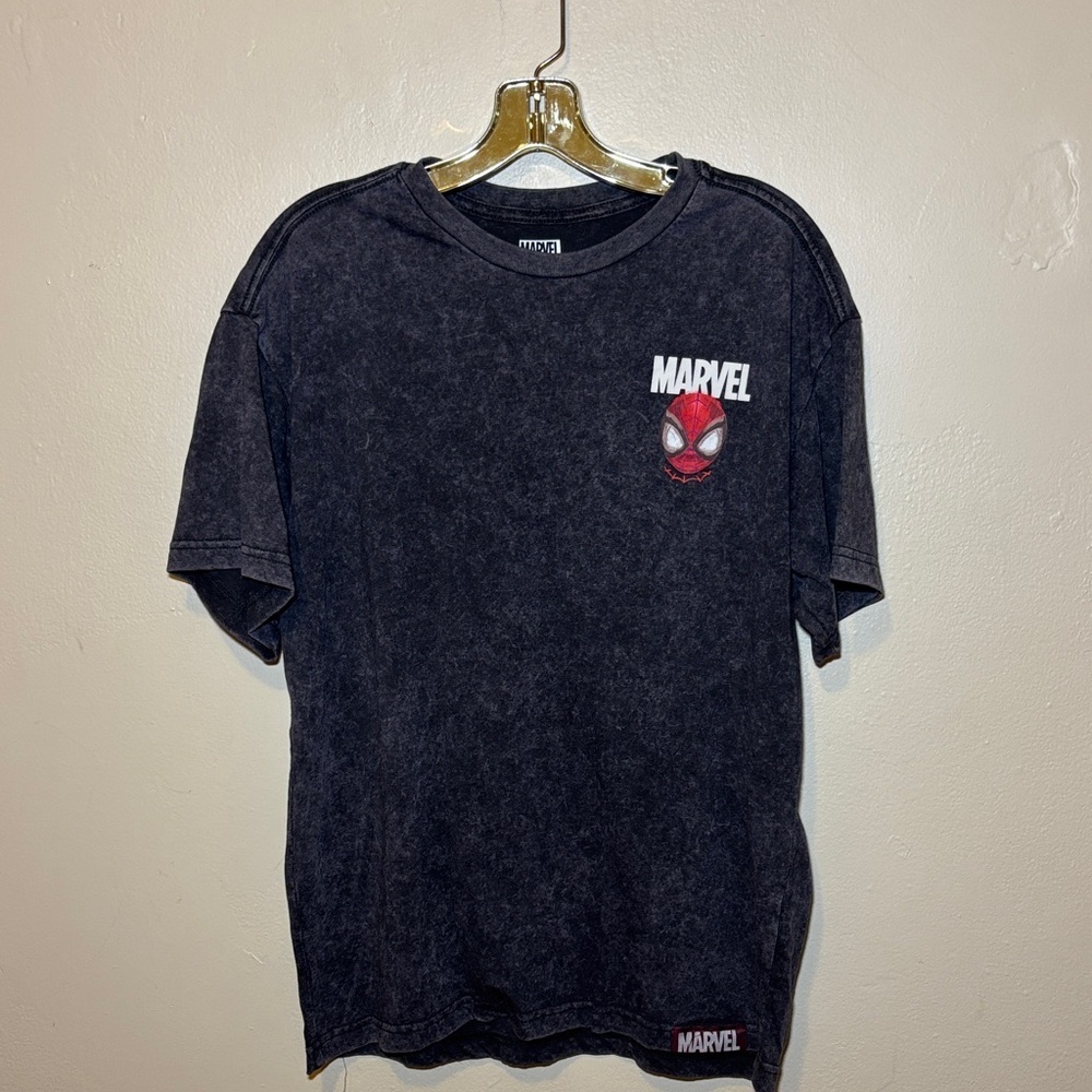 Marvel Black Short-Sleeve Spider-Man Logo Tee